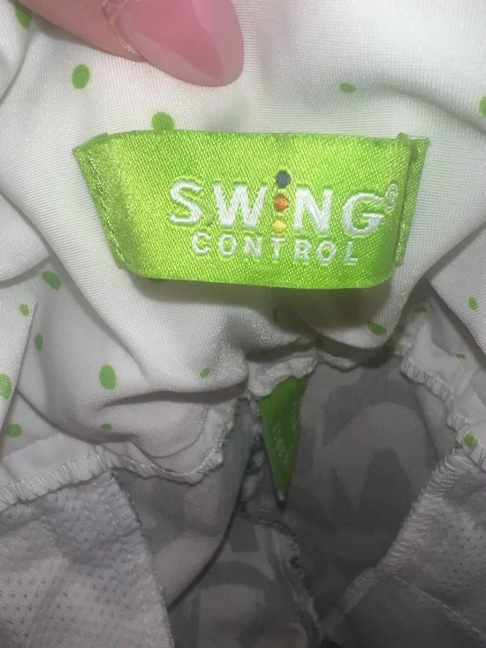 Swing Control Pull On Stretch Golf Pants Size 16 Black White Print - Picture 10 of 12